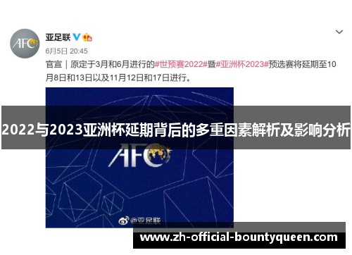 2022与2023亚洲杯延期背后的多重因素解析及影响分析 2022与2023亚洲杯延期背后的多重因素解析及影响分析