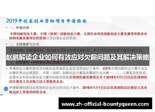 赵鹏解读企业如何有效应对欠薪问题及其解决策略